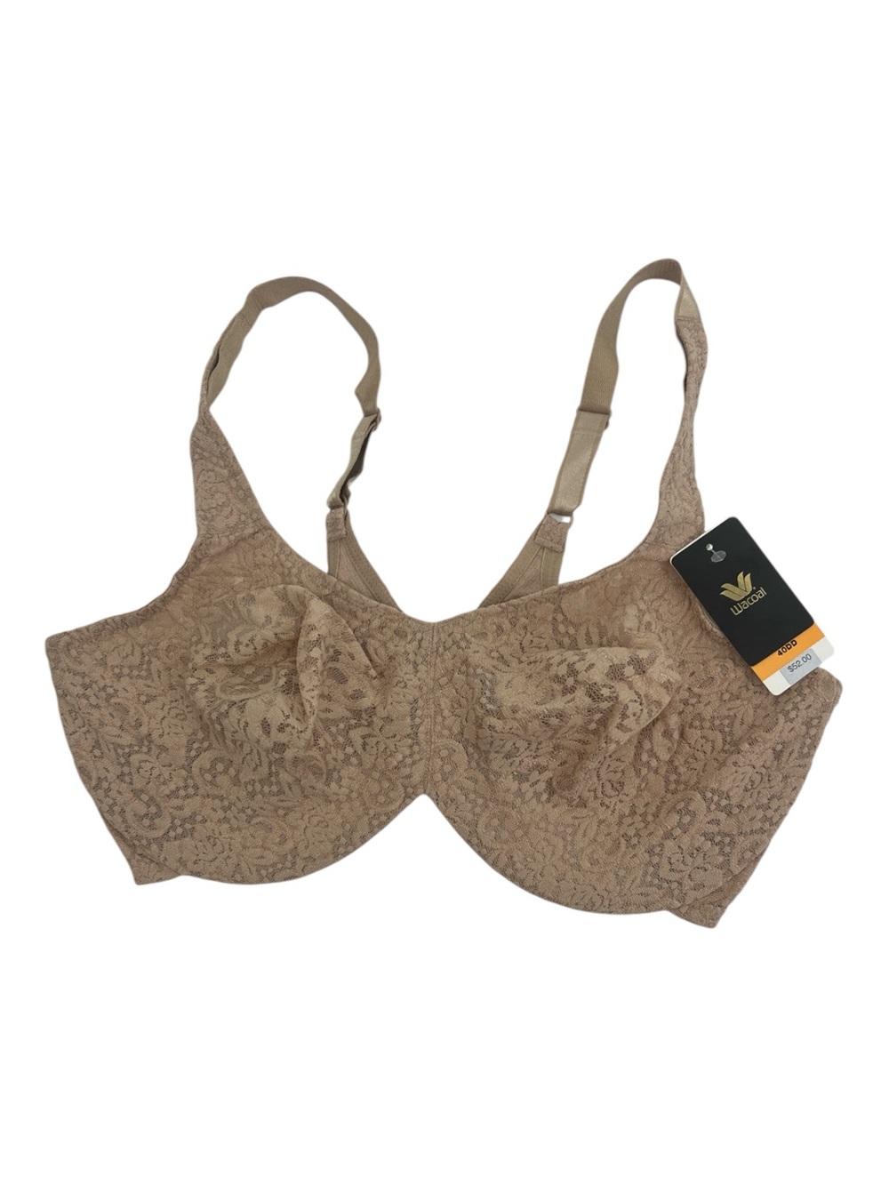 NWT’S Wacoal Beige Lace Full-Coverage Underwire Bra 40 DD